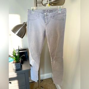 American Eagle Low Rise Stretch Corduroy Jegging Light Gray Size 0